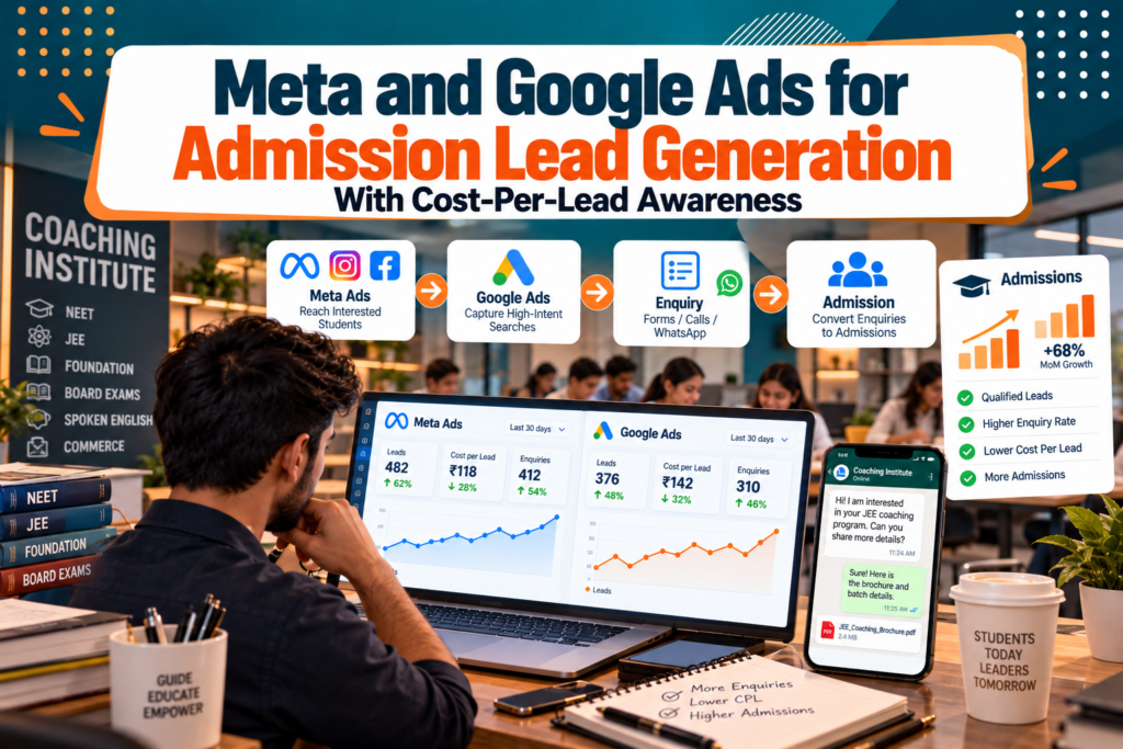 Meta and Google Ads for coaching institute admission lead generation